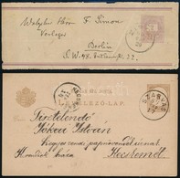 1887 2kr Díjjegyes Levelezőlap 'SZARVAS' - 'KECSKEMÉT' (Simády 400 P) + 1890 2kr Díjjegyes Címszalag 'ZIRCZ' - Other & Unclassified