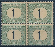 ** * 1903 Zöldportó 1f Négyestömb Számvízjellel, 1 Bélyeg Falcos - Other & Unclassified