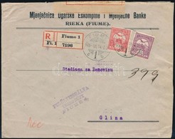 1915 Cenzúrázott Céges Ajánlott Levél / Registered Censored Business Cover 'FIUME' - Glina - Other & Unclassified