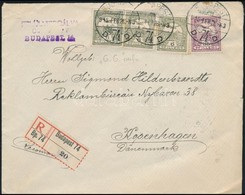 1915 Ajánlott Cenzúrás Levél 53f Bérmentesítéssel, G.G. Céglyukasztásos Bélyegekkel Dániába - Sonstige & Ohne Zuordnung