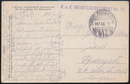 1917 Tábori Posta Képeslap 'K.u.k. INFANTERIEREGIMENT No.33.' +'TP 642' - Sonstige & Ohne Zuordnung