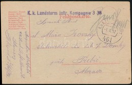 1917 Tábori Posta Levelezőlap / Field Postcard 'K.k. Landsturm Inftr. Kompagnie 3. 38.' + 'FP 461' - Other & Unclassified