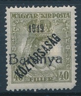 * Baranya I. 1919 Zita/Köztársaság 40f Fekete Felülnyomással és Antikva Számokkal (140.000) - Sonstige & Ohne Zuordnung