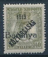 * Baranya I. 1919 Zita/Köztársaság 40f Fekete Felülnyomással és Antikva Számokkal (140.000) - Andere & Zonder Classificatie