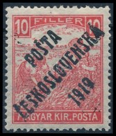 * Posta Ceskoslovenska 1919 Fehérszámú Arató 10f (**120.000) - Other & Unclassified