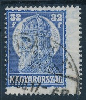 O 1928 Szent István 32f Erősen Elfogazott Papírráncos Bélyeg - Other & Unclassified