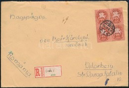 1946 (13. Díjszabás) Ajánlott Levél Romániába Küldve Lovasfutár 4 X 500ezerP Bérmentesítéssel 'VÁC' - 'ODORHEIL' - Andere & Zonder Classificatie