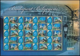 ** 2008 MVM Öttusa-világbajnokság 'Budapest Bélyegem' Teljes ív Kék Emblémával A Szelvényeken - Sonstige & Ohne Zuordnung