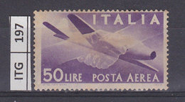 ITALIA  REPUBBLICA   1947	Democratica Aerea 50 L Fil Ruota Nuovo - Correo Aéreo