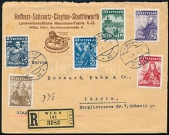 1933 Katolikus Nap Sorozat Ajánlott Levélen Svájcba / Catholic Congress Set On Registered Cover To Switzerland - Other & Unclassified