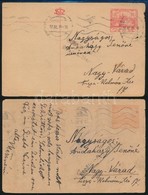 1919-1920 2 Db Cenzúrázott Díjjegyes Levelezőlap Nagyváradra - Sonstige & Ohne Zuordnung