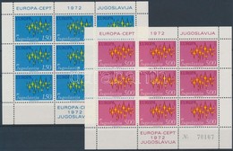 ** 1971-1972 Európa Cept Kisívsorok Mi 1416-1417, 1457-1458 Két Db Stecklapon - Andere & Zonder Classificatie