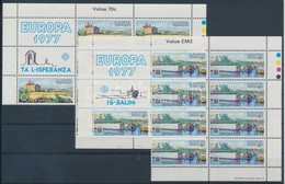 ** 1977 Europa CEPT Sor Mi 554-555 9-es ívdarabokban - Andere & Zonder Classificatie