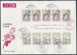 1980 Europa CEPT, Híres Emberek Blokk Mi 16 FDC-n - Andere & Zonder Classificatie