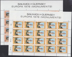 ** 1978 Europa CEPT, Történelmi épületek Kisív Sor Mi 161-162 - Sonstige & Ohne Zuordnung