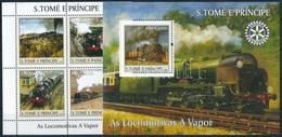 ** 2004 Vasút Kisív + Blokk,
Railway Minisheet + Block
Mi 2629-2632 + 514 - Other & Unclassified