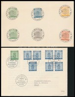 1955 2 Db Küldemény, Az Egyik FDC + Hat Db Bélyeg Első Napi Bélyegzéssel Papírlapon - Andere & Zonder Classificatie