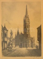 Helbing Ferenc (1870-1958): Mátyás Templom. Rézkarc, Papír, Jelzett (más Szignóval), üvegezett Keretben, 15×11 Cm - Andere & Zonder Classificatie
