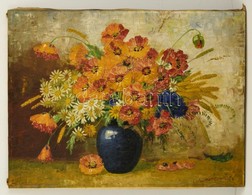Markovits István (1892-)? Virágcsendélet. Olaj, Vászon, Jelzett, 60×80 Cm - Andere & Zonder Classificatie