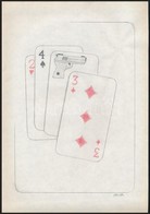 MM Jelzéssel: Francia Kártya. Ceruza, Papír, 30×21 Cm - Andere & Zonder Classificatie