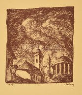 Rudnay Gyula (1878-1957): Templomok, Cinkográfia, Papír, Jelzett A Cinkográfián, 12×11 Cm - Andere & Zonder Classificatie
