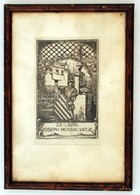 R. Casals I Vernis (1860-1920): Joseph Monsavatje. Ex Libris. Rézkarc, Papír, üvegezett Keretben, 13×8 Cm - Andere & Zonder Classificatie