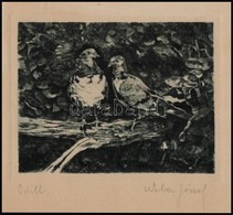 Weber József (?-?): Idill, Rézkarc, Papír, Jelzett, 15×19 Cm - Andere & Zonder Classificatie