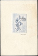 Feszt László (1930-2013): Ex Libris Gábor Dénes, Virág. Rézkarc, Papír, Jelzett, 5x4 Cm. - Andere & Zonder Classificatie