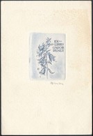 Feszt László (1930-2013): Ex Libris Gábor Dénes, Virág. Rézkarc, Papír, Jelzett, 5x4 Cm. - Sonstige & Ohne Zuordnung