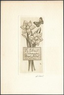 Kékesi László (1919-1993): Ex Libris Germaine Meyer-Noirel. Rézkarc, Papír, Jelzett, 10x4 Cm - Andere & Zonder Classificatie