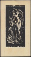 Menyhárt József (1901-1976): Erotikus Ex Libris Eugeni Kelemen. Fametszet, Papír, Jelzett A Dúcon, 12×6 Cm - Andere & Zonder Classificatie