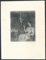 1988 Miklós Árpád (1958): Ex Libris Dr. Virágh Zoltán. Rézkarc-aquatinta, Papír, Jelzett, 7×5.5 Cm - Andere & Zonder Classificatie