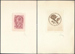 Nagy Árpád Dániel(1922-1985): Ünnepek, 4 Db Ex Libris. Rézkarc, Papír, Jelzett, 5x3,5 és 6x9 Cm Között - Andere & Zonder Classificatie