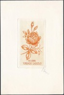 Nagy Árpád Dániel (1922-1985): Ex Libris Váradi László, Virág. Rézkarc, Papír, Jelzett, 8x4.5 Cm. - Andere & Zonder Classificatie