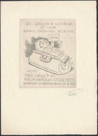 Nemes Török János (1900?-1980): Ex-libris Geruska Loránd, Gyermekáldás. Rézkarc, Papír, Jelzett, 9×7 Cm - Andere & Zonder Classificatie