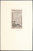 Tyihanovics, Jevgenyij Nyikolajevics (1911-2005): Ex Libris Jevgenyija Minajeva, Rézkarc, Papír, Jelzett, 6×3,5 Cm /
Tik - Andere & Zonder Classificatie