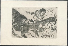 Jelzés Nélkül: Ex Libris Gianni Mantero, Rézkarc, Papír, 11×7,5 Cm - Andere & Zonder Classificatie