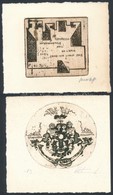 3 Litván és Orosz Ex Libris, Stasiulis, Kisarauskas, Rézkarc, Papír, Jelzett  / Etched Bookplates. Lihuania, Russia - Andere & Zonder Classificatie