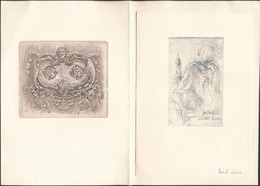 5 Db Vegyes Ex Libris Rézkarc, Papír,  Jelzett  / Etched Bookplates - Andere & Zonder Classificatie