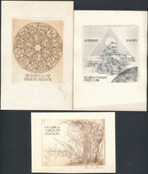 3 Klf Magyar Alkotótól Származó Ex Libris Rézkarc, Papír,  Jelzett,  / Etched Bookplates - Andere & Zonder Classificatie