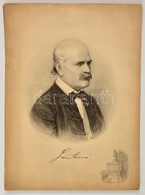 Cca 1860 Doby Jenő (1834-1907): Semmelweis Ignác (1818-1865) Orvos, Az Anyák Megmentője Portréjs, Rézmetszet, A Sarkán T - Prints & Engravings