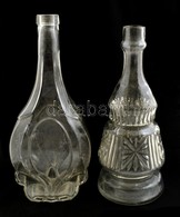 Régi Monimpex és J.Zwack & Co  üvegpalack, Hibátlan, M:26 és 28 Cm - Glas & Kristall