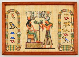 Egyiptomi Papiruszkép, üvegezett Keretben, 20×29 Cm - Andere & Zonder Classificatie