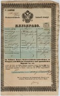 1850 Temesvár, Österreichisch- Kaiserl. Königl. Reisepass / útlevél 30 Kr C.M. Okmánybélyeggel / Passport - Ohne Zuordnung