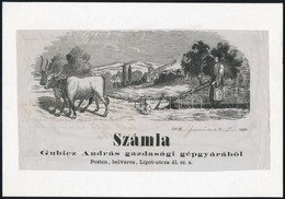 1864 Pest, Gubicz András Gazdasági Gépgyára Díszes Számla Fejléce, Kartonra Ragasztva - Zonder Classificatie