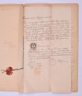 1887 Kassa, Okmány Hivatalos Másolata 50 Kr + 1ft Okmánybélyeggel, Töredezett Viaszpecséttel - Unclassified