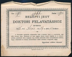 1914 Női Orvostanhallgató Leckekönyve. Az 1918-ban Végzett Orvosnő Doktori Avatására Szóló Meghívójával - Zonder Classificatie