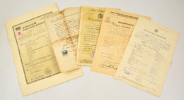 1918-1940  Az újpesti Bryson-család Dokumentumai, Iskolai Bizonyítványok, 5 Db, Változó állapotban, Az Egyik Hátán Javít - Zonder Classificatie