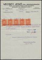 1928 Bp., Vecsey Jenő Okl. Gépészmérnök Fejléces Levélpapírjára írt Nyugta - Zonder Classificatie
