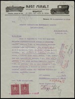 1928 Bp.IX., Nagy Mihály Automobil-carousseria- és Abroncsgyára Fejléces Levélpapírjára írt Számla Okmánybélyegekkel - Zonder Classificatie